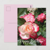 Rote und weiße Rose Blume Blumenkarte Rose Postkarte (Vorne/Hinten)