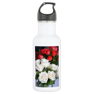 Rote und weiße Rose Blumenarrangements Edelstahlflasche