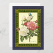 Rote und weiße Rose Botanische Einladung (Vorne/Hinten)