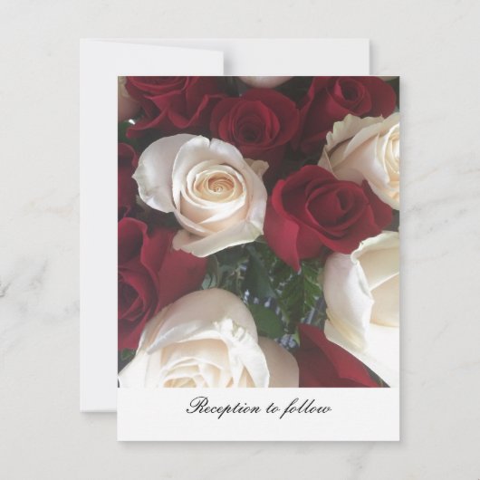 Rote und weiße Rose Einladung zur Hochzeit (Rückseite)