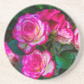 Rote und weiße Rose Getränkeuntersetzer (Vorne)