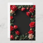 Rote und weiße Rose, maßgeschneiderte Blumenhochze Einladung (Vorne/Hinten)