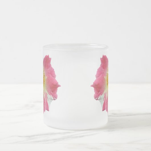 Rote und weiße Rose Mattglastasse (Mittel)