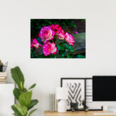 Rote und weiße Rose Poster (Heimbüro)