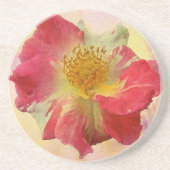 Rote und weiße Rose Sandstein Untersetzer (Vorne)