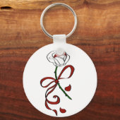 Rote und weiße Rose Schlüsselanhänger (Vorderseite)