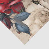 Rote und weiße Rosen Vintag Inspirierte Decoupage Seidenpapier (Ausschnitt)