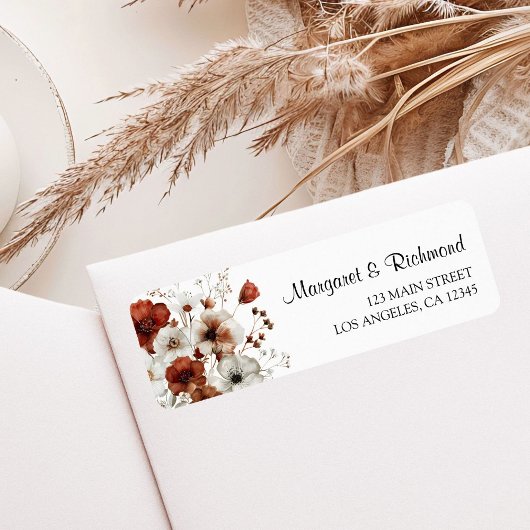 Rote und weiße Rustikale Hochzeitadresse