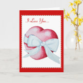 rote und weiße Schleife mit kurzer Liebe Karte (Gelbe Blume)