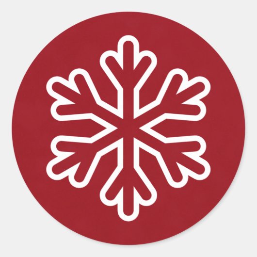 Rote und weiße Schneeflocke - Circle Sticker (Vorderseite)