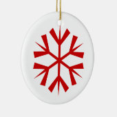 Rote und weiße Schneeflocke Keramikornament (Rechts)