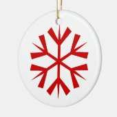 Rote und weiße Schneeflocke Keramikornament (Links)