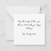 Rote und weiße Schneeflocke Mini Weihnachtskarte Mitteilungskarte (Rückseite)