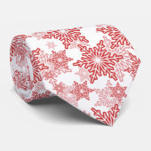 Rote und weiße Schneeflocke Nahtloses Muster Krawatte (Gerollt)