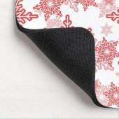 Rote und weiße Schneeflocke Nahtloses Muster Mousepad (Ecke)