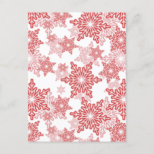Rote und weiße Schneeflocke Nahtloses Muster Postkarte