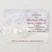 Rote und weiße Schneeflocke Ornament Weihnachtsfes Einladung (Vorne/Hinten)