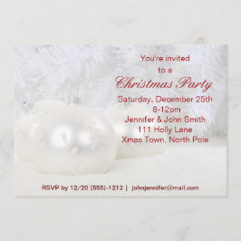 Rote und weiße Schneeflocke Ornament Weihnachtsfes Einladung