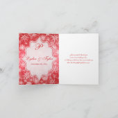 Rote und weiße Schneeflocken Danke Karte (Innenseite)