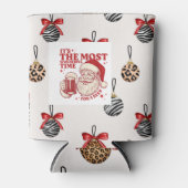 Rote und weiße Schneeflocken Dosenkühler (Vorderseite)