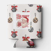 Rote und weiße Schneeflocken Dosenkühler (Rückseite)