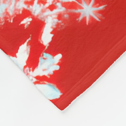 Rote und weiße Schneeflocken Fleecedecke (Ecke)