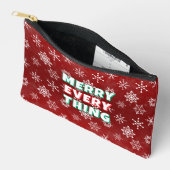 Rote und weiße Schneeflocken fröhlich alles Zubehörtasche (Offen)
