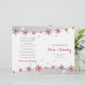 Rote und weiße Schneeflocken gefaltet Hochzeitspro (Stehend Vorderseite)