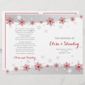 Rote und weiße Schneeflocken gefaltet Hochzeitspro (Vorne/Hinten)