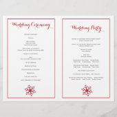 Rote und weiße Schneeflocken gefaltet Hochzeitspro (Rückseite)