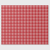 Rote und weiße Schneeflocken Geschenkpapier (Flach)