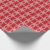 Rote und weiße Schneeflocken Geschenkpapier (Ecke)