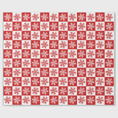 Rote und weiße Schneeflocken Geschenkpapier (Flach)