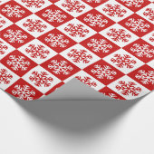Rote und weiße Schneeflocken Geschenkpapier (Ecke)