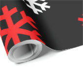 Rote und weiße Schneeflocken Geschenkpapier (Rolleneckpunkt)