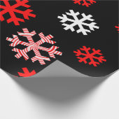 Rote und weiße Schneeflocken Geschenkpapier (Ecke)