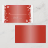 Rote und weiße Schneeflocken Hochzeiten Platzkarte (Vorne/Hinten)