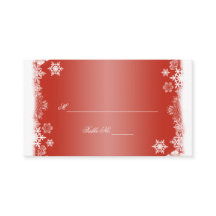 Rote und weiße Schneeflocken Hochzeiten Platzkarte