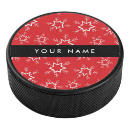 Rote und weiße Schneeflocken, Ihr Name, Personalis Eishockey Puck