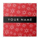 Rote und weiße Schneeflocken, Ihr Name, Personalis Fliese (Vorderseite)
