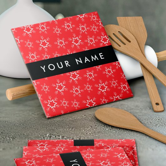 Rote und weiße Schneeflocken, Ihr Name, Personalis Fliese