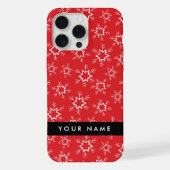 Rote und weiße Schneeflocken, Ihr Name, Personalis iPhone Hülle (Rückseite)
