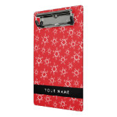 Rote und weiße Schneeflocken, Ihr Name, Personalis Mini Klemmbrett (Gewinkelt2)