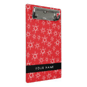 Rote und weiße Schneeflocken, Ihr Name, Personalis Mini Klemmbrett (Schrägansicht)