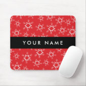 Rote und weiße Schneeflocken, Ihr Name, Personalis Mousepad (Mit Mouse)