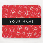 Rote und weiße Schneeflocken, Ihr Name, Personalis Mousepad (Vorne)