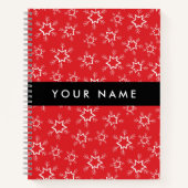 Rote und weiße Schneeflocken, Ihr Name, Personalis Notizblock (Vorderseite)