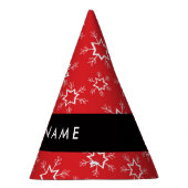 Rote und weiße Schneeflocken, Ihr Name, Personalis Partyhütchen (Rechts)