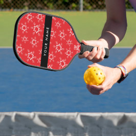 Rote und weiße Schneeflocken, Ihr Name, Personalis Pickleball Schläger