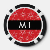 Rote und weiße Schneeflocken, Ihr Name, Personalis Pokerchips (Rückseite)